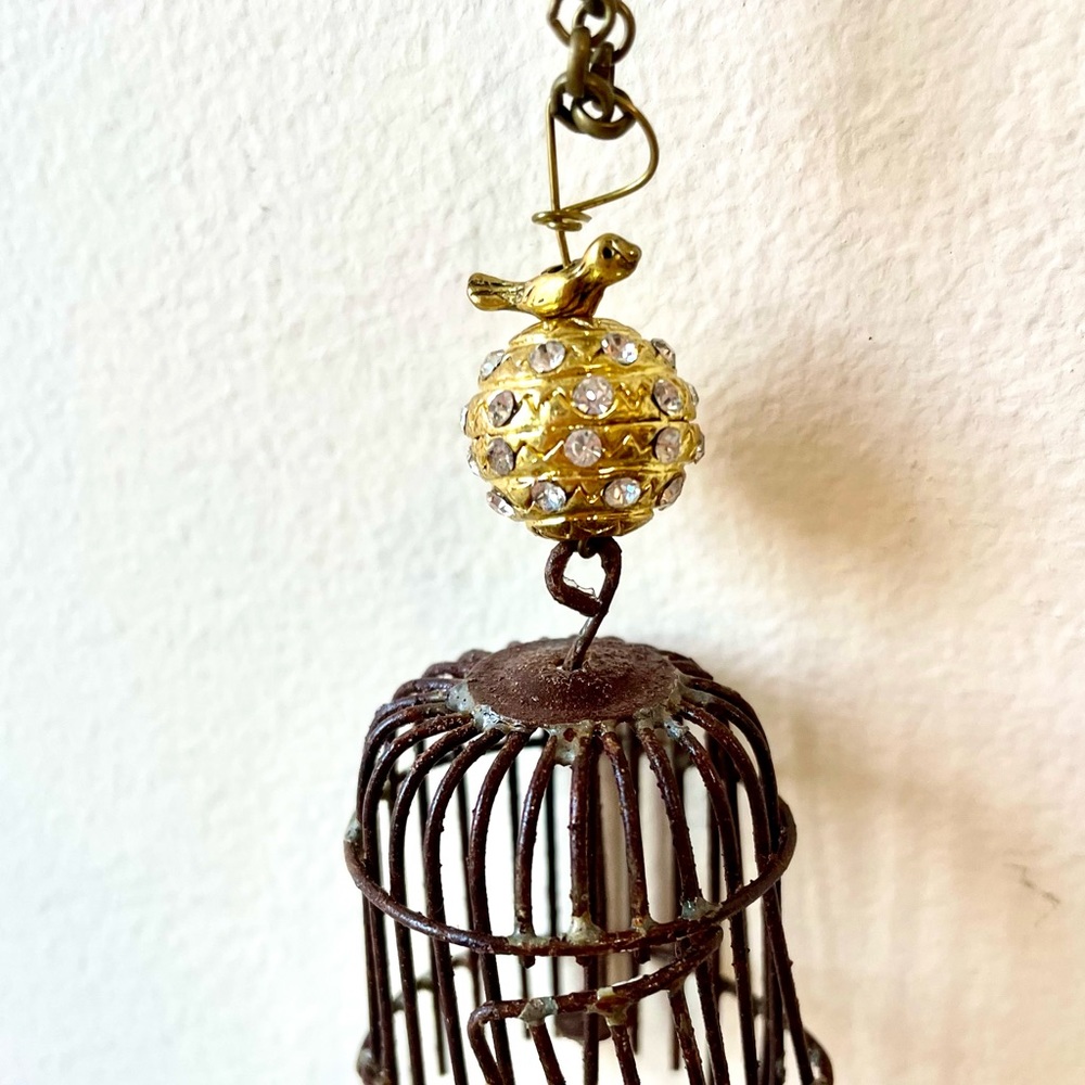 Birds Of A Feather Birdcage Long Necklace View 3